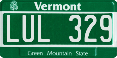 VT license plate LUL329