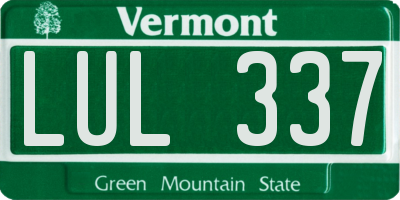 VT license plate LUL337