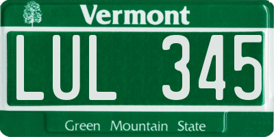 VT license plate LUL345