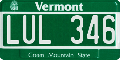VT license plate LUL346