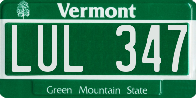 VT license plate LUL347