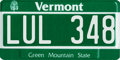 VT license plate LUL348