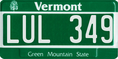 VT license plate LUL349