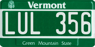 VT license plate LUL356