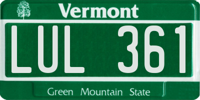 VT license plate LUL361