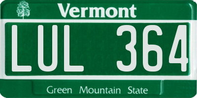 VT license plate LUL364