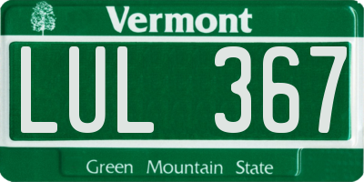 VT license plate LUL367