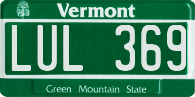 VT license plate LUL369
