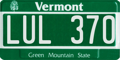 VT license plate LUL370