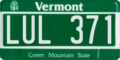 VT license plate LUL371