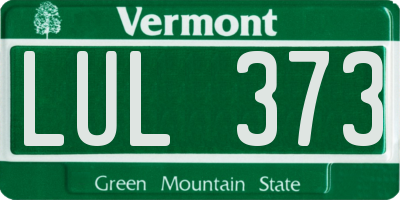 VT license plate LUL373