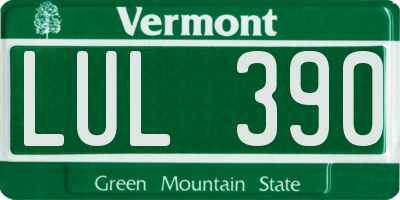 VT license plate LUL390