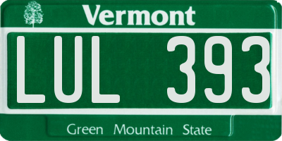 VT license plate LUL393