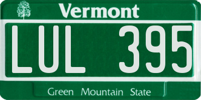 VT license plate LUL395