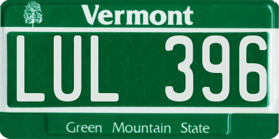 VT license plate LUL396
