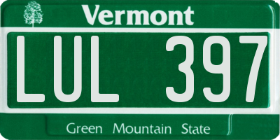 VT license plate LUL397