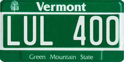 VT license plate LUL400