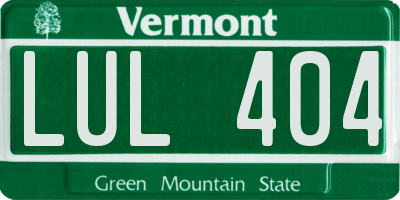 VT license plate LUL404