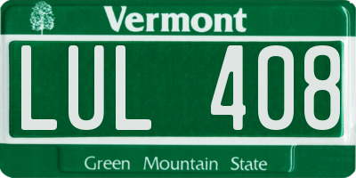 VT license plate LUL408