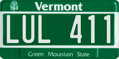 VT license plate LUL411
