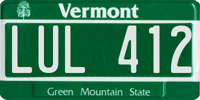 VT license plate LUL412
