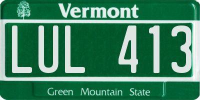 VT license plate LUL413