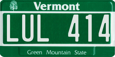 VT license plate LUL414