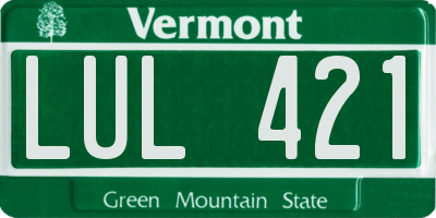 VT license plate LUL421
