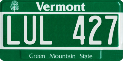 VT license plate LUL427