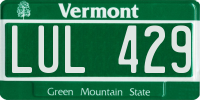VT license plate LUL429