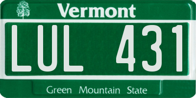VT license plate LUL431