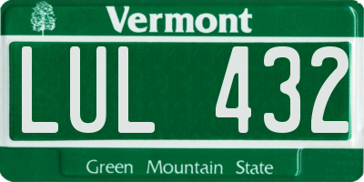 VT license plate LUL432