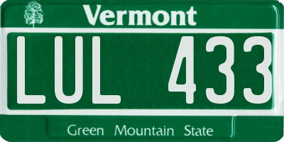 VT license plate LUL433