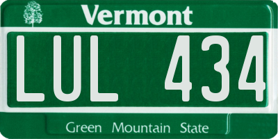 VT license plate LUL434