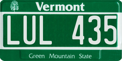 VT license plate LUL435