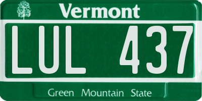 VT license plate LUL437