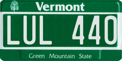 VT license plate LUL440