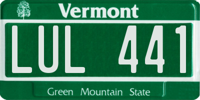 VT license plate LUL441