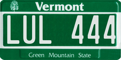 VT license plate LUL444