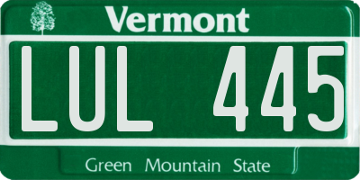 VT license plate LUL445