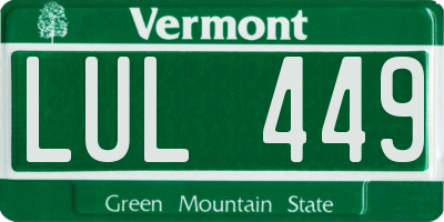 VT license plate LUL449