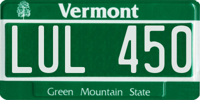 VT license plate LUL450
