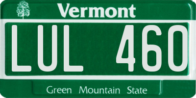 VT license plate LUL460