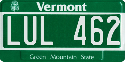 VT license plate LUL462