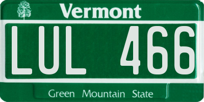 VT license plate LUL466