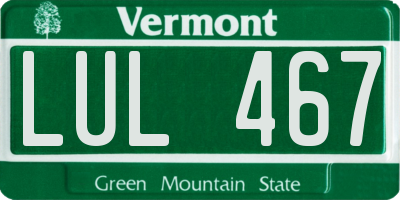 VT license plate LUL467