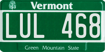 VT license plate LUL468