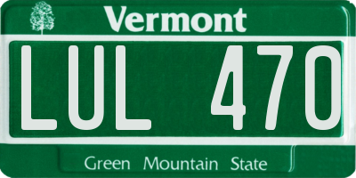 VT license plate LUL470