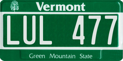 VT license plate LUL477