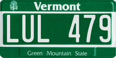 VT license plate LUL479
